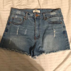 Forever 21 High Wasted Denim Shorts Size 27